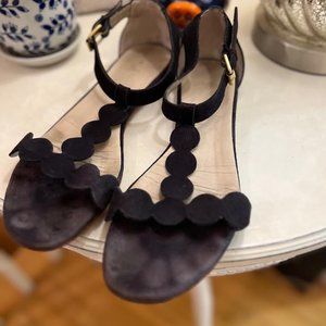 Boden Navy Suede Dot Sandals - Size 39/8
